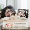 TS-8201 LED Digital Mirror Alarm Clock Big Screen Dual USB Desktop Table Clock, Color: White Shell White Light