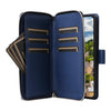For Samsung Galaxy S22 5G Nine-card Slots Zipper Wallet Bag Leather Phone Case(Blue)