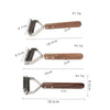 Large Walnut & Stainless Steel Pet Comb for De-shedding & Grooming