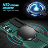 For Samsung Galaxy S25+ 5G Sliding Camshield MagSafe Holder TPU Hybrid PC Phone Case(Deep Green)