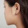 S925 Sterling Silver Silver Black White Zircon Ear Studs Women Earrings