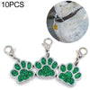 10 Dark Green Enamel Paw Print Charms - Jewellery Making