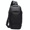 OZUKO 9223 Anti-theft Men Chest Bag Waterproof Crossbody Bag with External USB Charging Port, Style:Large Size(Black)