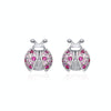 Sterling Silver Insect Earrings Seven-star Ladybug Earrings Platinum-plated Girl Earrings