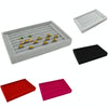 Velvet Case Jewelry Display Holder Organizer Rings Earrings Storage Tray(Gray)