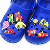 100pcs PVC Drip Cartoon Transportation Cave Shoes Buckle Hand Ring Decorative Accessories(Style Random Delivery)
