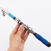 37cm Portable Telescopic Sea Fishing Rod Mini Fishing Pole, Extended Length : 2.3m, Blue Clip Reel Seat