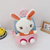 Kindergarten School Bag Plush Toy Children Cute Cartoon Backpack(Bunny Pink)