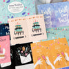 50pcs /Set Happy Birthday Greeting Card With Envelopes And Stickers Set