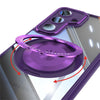 For Samsung Galaxy S24 FE 5G 360 Holder MagSafe Acrylic Hybrid TPU Phone Case(Purple)