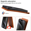For iPhone 15 Pro Magnetic Vertical Flip Leather Phone Case(Brown)