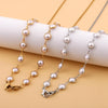 Mask Anti-Lost Hanging Chain Round Handmade Pearl Multi-Purpose Sweater Chain Glasses Chain(Silver)
