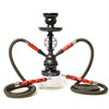 019-MZ729 Double Tube Glass Hookah (Black)