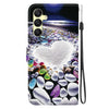 For Samsung Galaxy A25 5G Crystal Texture Colored Drawing Leather Phone Case(Heart Shaped)
