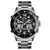SKMEI 1538 Multi-Function Time Large Dial Steel Belt Men  Casual Sports Electronic Watch(Silver-Steel Belt)