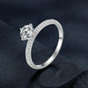 MSR008 Sterling Silver S925 Sparkling Moissanite Ring Zirconia White Gold Plated Jewellery(No.8)