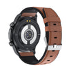 E400 1.39 inch HD Round Screen Leather Strap Smart Watch Supports ECG Monitoring/Non-invasive Blood Sugar(Brown)