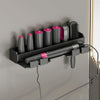 For Dyson Punch-free Curling Rod Storage Rack Bathroom Hairdressing Iron Hanger(Black)