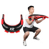 KR Fitness Training Sandbag Weight-Bearing Exercise Equipment Croissant without Filler(Black Leather + Red Ribbon)