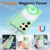 For Samsung Galaxy S25 Ultra 5G Wave Texture MagSafe Magnetic Liquid Silicone Phone Case(Green)