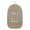 Outdoor Camping Kitchen Utensils Portable Storage Bag Picnic Flatware Supplies(Khaki)