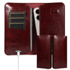 PU Flip Double Phone Card Slot Case, Size:19 x 11cm(Wine Red)