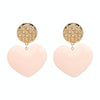 Peach Heart Earrings Retro Series Acrylic Stud Earrings for Women(Light Skin Pink)