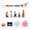 5pcs Micro Landscape Simulation Musical Instrument Resin Ornament Miniature Desktop Decoration, Style: No.14 Pink Piano