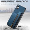 For Samsung Galaxy A04 4G Retro Leather Zipper Wallet Back Phone Case(Blue)