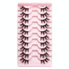 10pairs /Box Half False Eyelashes With Transparent Stems Natura Extension Lashes Y1005