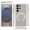 For Samsung Galaxy S23 Ultra 5G Frosted Skin-feel Magnetic Rotating Holder Phone Case, Not Included Pen(Silver)