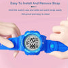 SPOVAN K01 Women Children LED Luminous Waterproof Electronic Sports Watch(Blue Pocket Watch)
