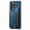 For Samsung Galaxy A33 5G Retro Leather Zipper Wallet Back Phone Case(Blue)