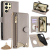 For Samsung Galaxy S24 Ultra 5G Crossbody Chain Fishtail Litchi Leather Phone Case(Grey)