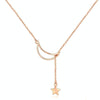 Star Moon S925 Sterling Silver Rose Gold Plated Necklace