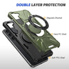 For Samsung Galaxy S25+ 5G MagSafe Magnetic Shockproof Phone Case with Ring Holder(Dark Green)