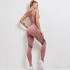Women Sports Bra and Leggings Two-Piece Set Yoga Wear Fitness Set, Size: S(Pink)