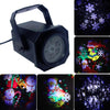 8W LED Stage Lighting Christmas Snowflake Pattern Projection Lamp Effect Laser Light, Plug Specifications:US Plug(6 Holes)