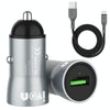 IVON CC39 18W 3.1A QC 3.0 USB Car Charger + 1m USB to Micro USB Fast Charge Data Cable Set