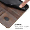 For Samsung Galaxy S20 Line Splicing Buckle Retro Leather Phone Case(Brown)