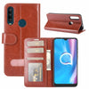 For Alcatel 1SE  2020 R64 Texture Single Horizontal Flip Protective Case with Holder & Card Slots & Wallet& Photo Frame(Brown)