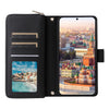 For Samsung Galaxy A24 Nine-card Slots Zipper Wallet Bag Leather Phone Case(Black)