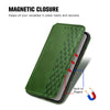 For  ASUS Zenfone 10 Cubic Grid Pressed Magnetic Leather Phone Case(Green)