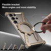 For Samsung Galaxy S23 Ultra 5G Z-shaped Frameless Metal 360 Holder MagSafe Phone Case(Space Grey)