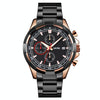 SKMEI 9192 Men Calendar Timing Stainless Steel Belt Luminous Quartz Watch(Rose Gold Black)