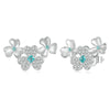 S925 Sterling Silver Platinum-Plated Lucky Clover Earrings(BSE1026)