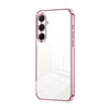 For Samsung Galaxy A56 Transparent Plating Fine Hole Phone Case(Pink)