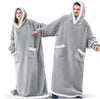 Lazy Blanket Lambswool TV Blanket Wearable Blanket, Size: Length 150CM(Navy Blue)