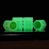 4pcs /Set Luminous Tire Valve Cap Electric Motorcycle Vacuum Tire Valve Cover, Style: Split Effect