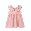 Summer Girls Cotton Sleeveless Backless Bow-knot Pleated Dress, Kid Size:100cm(Pink)